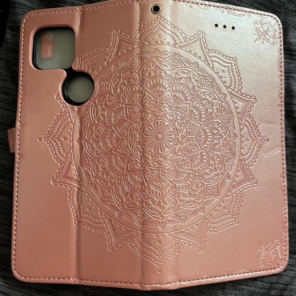 NEW Asuwish Rose Gold Wallet Phone Case TCL REVVL 5G Mandala Henna Paisley